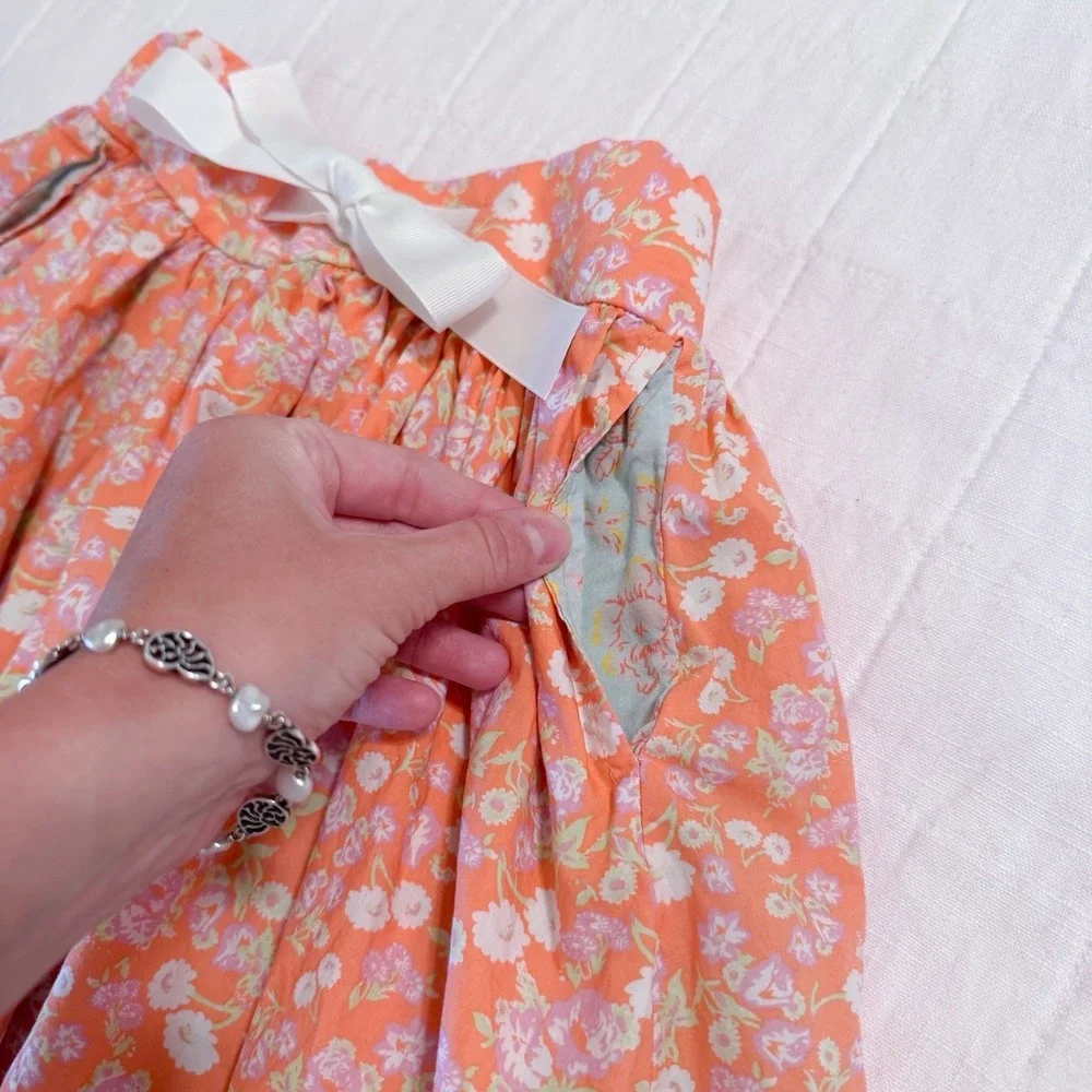 Matilda Jane Girls Valencia Skirt Orange Floral Hello‎ Lovely Size 8